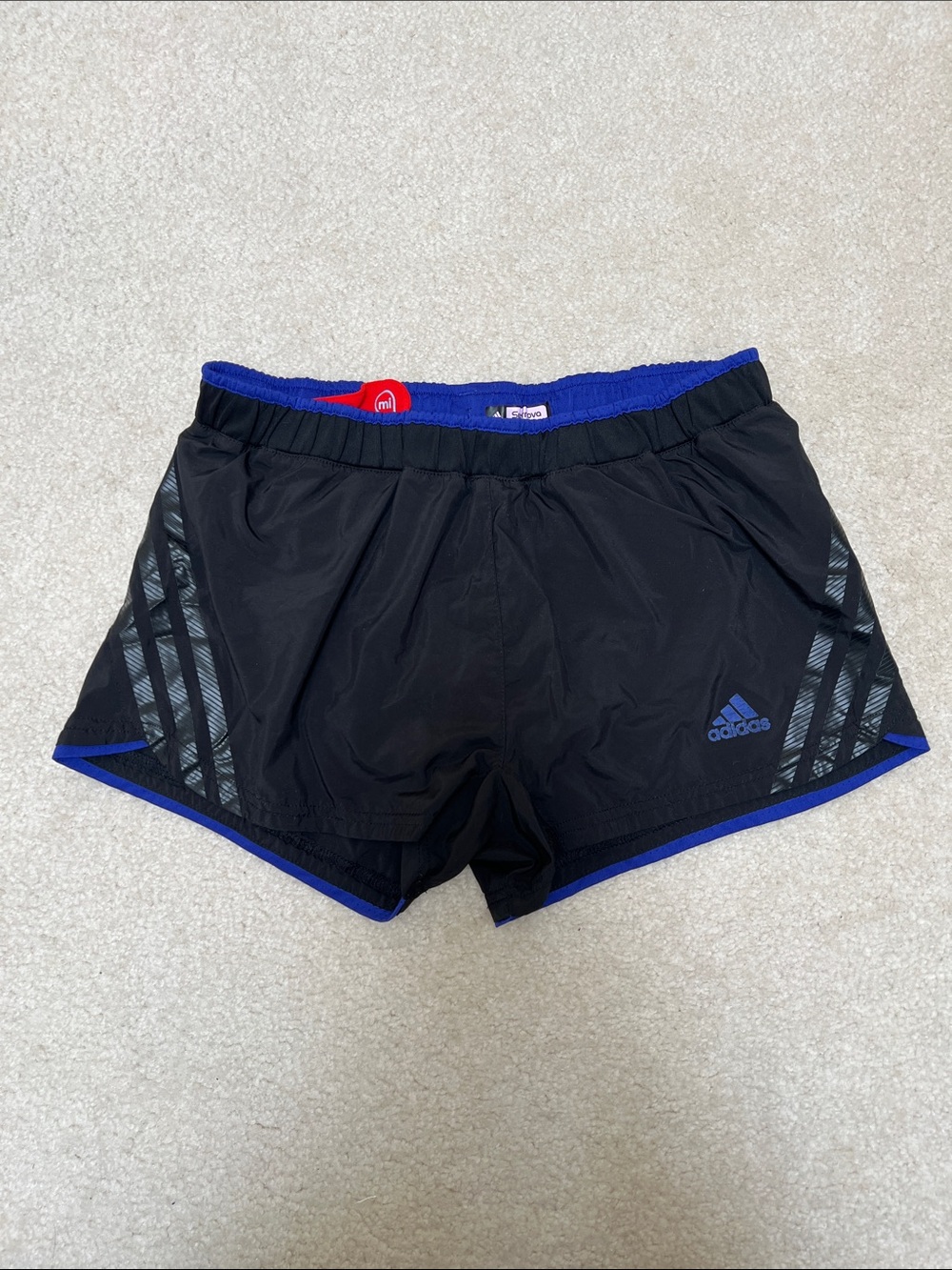 adidas Black and Royal Blue Athletic Shorts